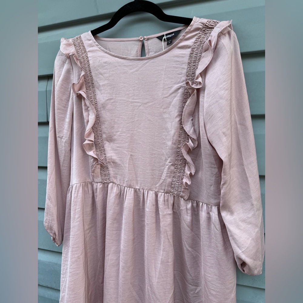 Express Light Pink Dress with Ruffles - Picture 3 of 5